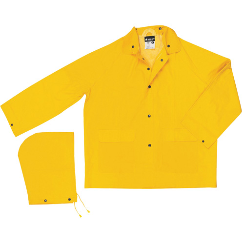 Classic Series Rain Jacket with Detachable Hood, Polyester/PVC, 5X-Large, Yellow Superchem Industries