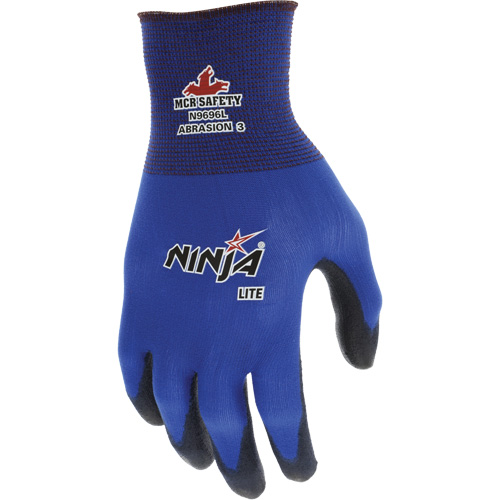 Ninja&reg; Lite Coated Gloves, Large, Polyurethane Coating, 18 Gauge, Nylon Shell Superchem Industries