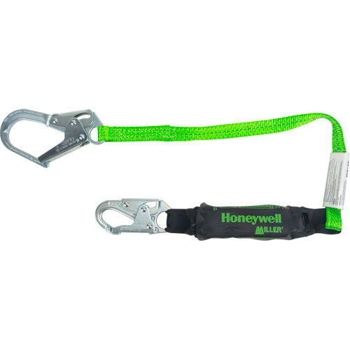 Miller&reg; HP Shock-Absorbing Lanyard, 4', Locking Rebar Hook Center, Locking Snap Hook Leg Ends, Polyester Superchem Industries