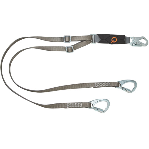 V-Series Tie-Back Lanyard, 6', Carabiner Center, Snap Hook Leg Ends, Nylon Superchem Industries