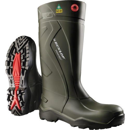 Purofort+&reg; Full Safety Boots, Purofort&reg;, Steel Toe, Size 7, Puncture Resistant Sole Superchem Industries