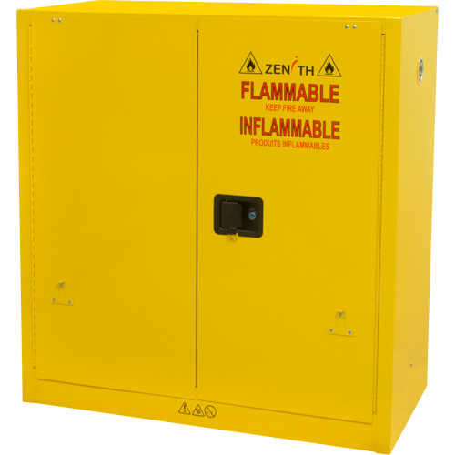 Flammable Storage Cabinet, 30 gal., 2 Door, 43" W x 44" H x 18" D Superchem Industries