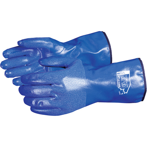 North Sea Chemical Resistant  Gloves, Size Small, 11" L, Nitrile, Fleece Inner Lining, Winter Weight Superchem Industries