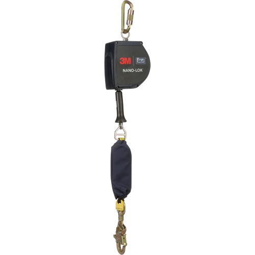 Cordage de s&eacute;curit&eacute; autor&eacute;tractable allong&eacute; Nano-Lok, 15', Acier galvanis&eacute;, Pivotant Superchem Industries