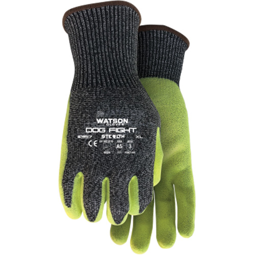 Gants r&eacute;sistant &agrave; la coupe Stealth Dog Fight, Taille Moyen, Rev&ecirc;tement Nitrile, Enveloppe en Fibre de verre/PEHP/Nylon/Acier inoxydable, ASTM ANSI niveau A5 Superchem Industries