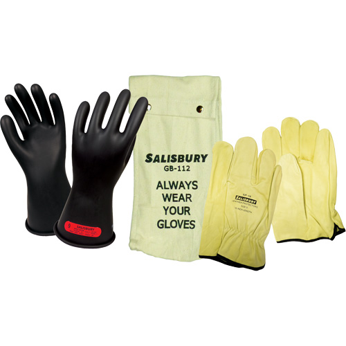 Salisbury  Electrical-Insulating Glove Kit, ASTM Class 0, Size 9, 11" L Superchem Industries