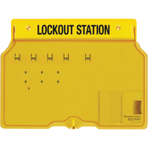Trilingual Covered Lock Station, None Padlocks, 4 Padlock Capacity, Padlocks Not Included Superchem Industries