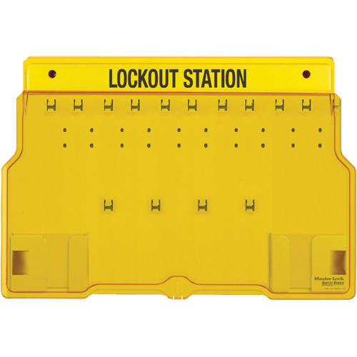 Trilingual Covered Lock Station, None Padlocks, 10 Padlock Capacity, Padlocks Not Included Superchem Industries