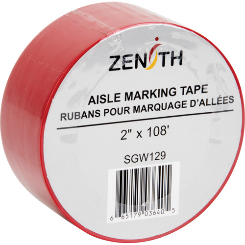 Ruban pour marquage d'all&eacute;es, 2" x 108', PVC, Rouge Superchem Industries