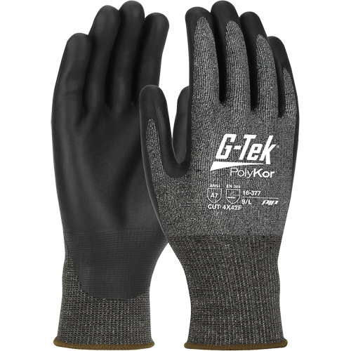 G-Tek&reg; PolyKor&reg; X7 Cut Resistant Gloves, Size Small, 18 Gauge, Polyurethane Coated, Polyethylene Shell, ASTM ANSI Level A7/EN 388 Level F Superchem Industries
