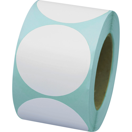 Coloured Marking Dots, Circle, 3" L x 3" W, White, Vinyl Superchem Industries