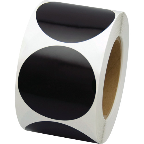 Coloured Marking Dots, Circle, 3" L x 3" W, Black, Vinyl Superchem Industries