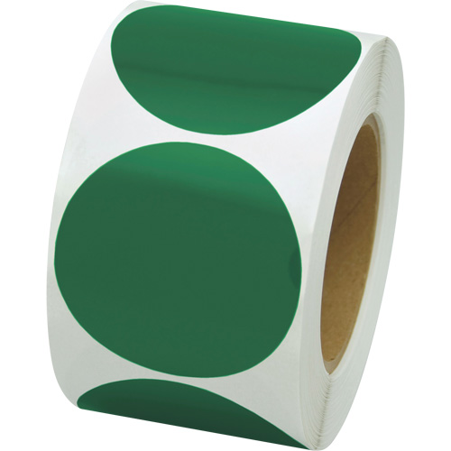 Coloured Marking Dots, Circle, 3" L x 3" W, Green, Vinyl Superchem Industries