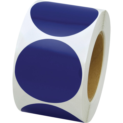 Coloured Marking Dots, Circle, 3" L x 3" W, Blue, Vinyl Superchem Industries