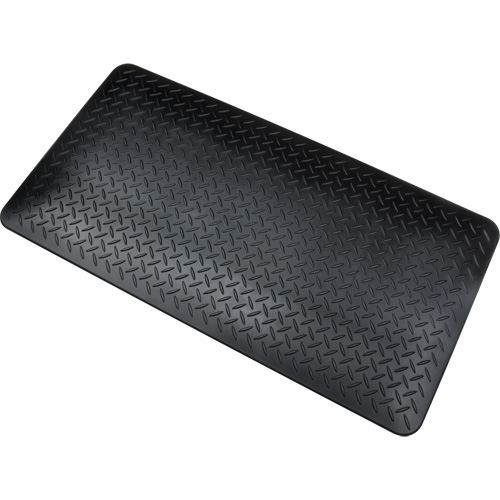 Tapis antifatigue, Losange, 1-2/3' x 3-1/4' x 3/4", Noir, Polyur&eacute;thane Superchem Industries