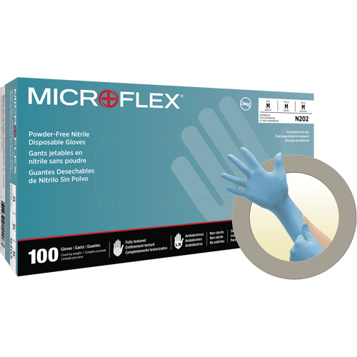 Gants jetables N20, Petit, Nitrile, 4,7 mils, Sans poudre, Bleu Superchem Industries
