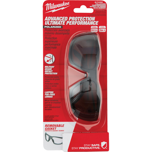 Performance Safety Glasses with Gasket, Black Lens, Polarized, Meets/Exceeds CSA Z94.3 Superchem Industries