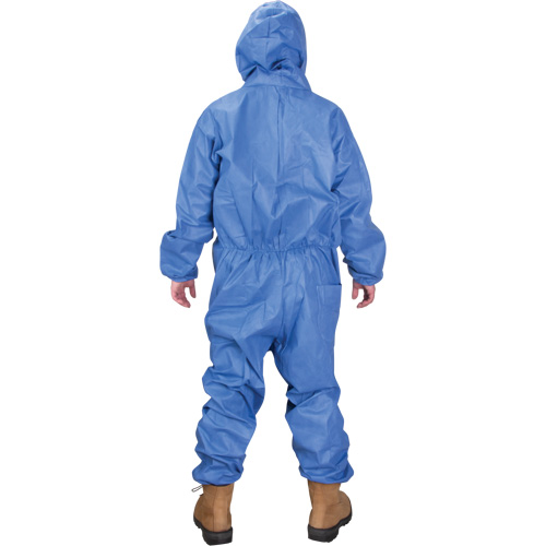 Hooded Coveralls, Medium, Blue, SMS Superchem Industries