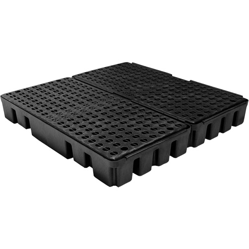 Black Diamond Low Profile Spill Pallet, 51 US gal. Spill Capacity, 49" x 48" x 6.5" Superchem Industries