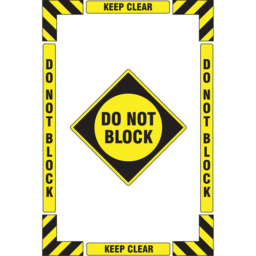 "Keep Clear Do Not Block" Floor Marking Kit, Adhesive, English with Pictogram Superchem Industries