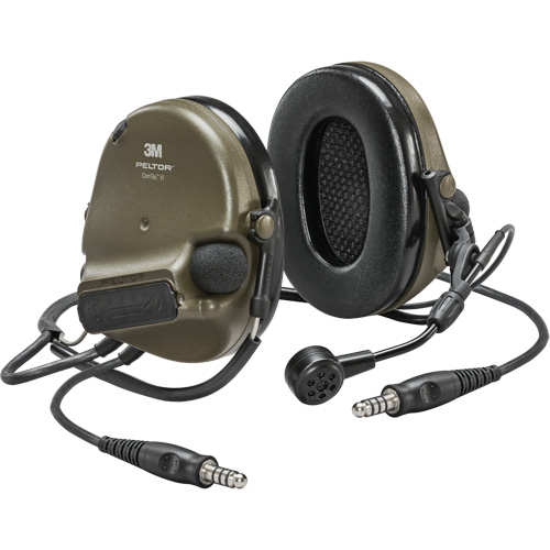 Casque VI NIB avec deux fils de sortie Peltor ComTac, Style Cordon cervical, 22 dB Superchem Industries