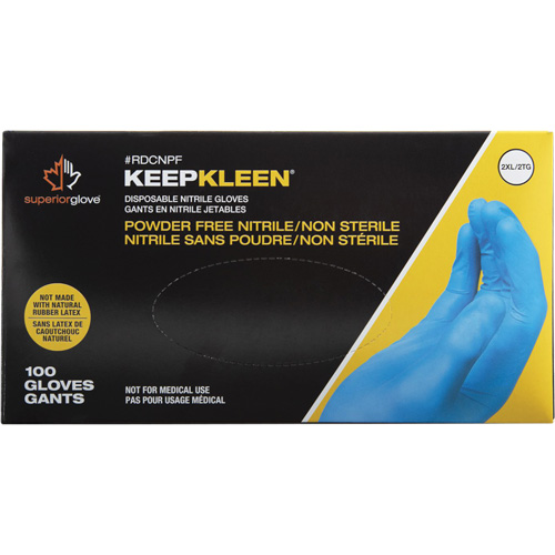 KeepKleen&reg; Disposable Glove, Small, Nitrile, 2.8-mil, Powder-Free, Blue Superchem Industries