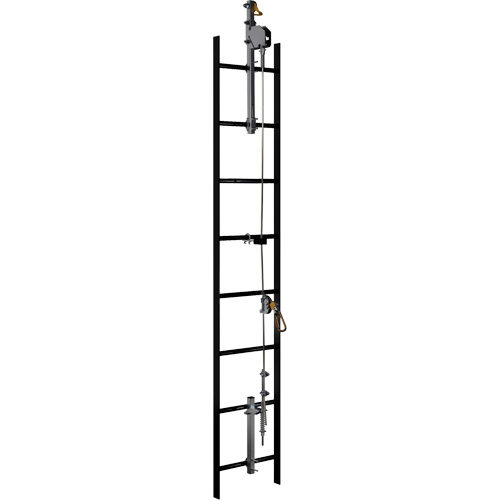 Syst&egrave;me de s&eacute;curit&eacute; vertical &agrave; c&acirc;ble 20' Lad-Saf, Acier galvanis&eacute; Superchem Industries