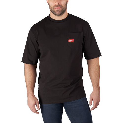 Heavy-Duty Pocket T-Shirt, Men's, Small, Black Superchem Industries