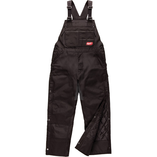 GridIron Regular Length Zip-To-Thigh Bib Overall, Men's, Large, Black Superchem Industries