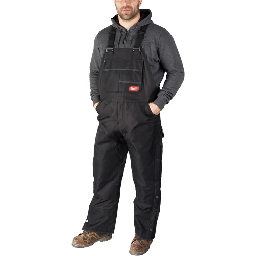 GridIron Regular Length Zip-To-Thigh Bib Overall, Men's, Large, Black Superchem Industries