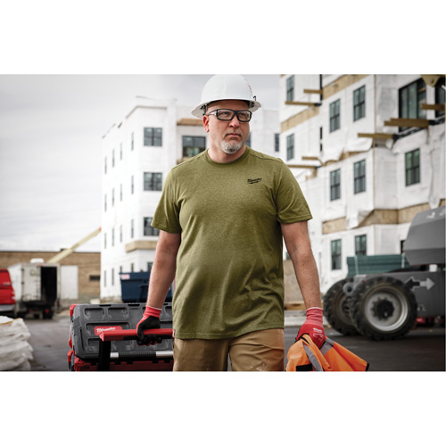 T-shirt de travail hybride, Hommes, Petit, Vert Superchem Industries