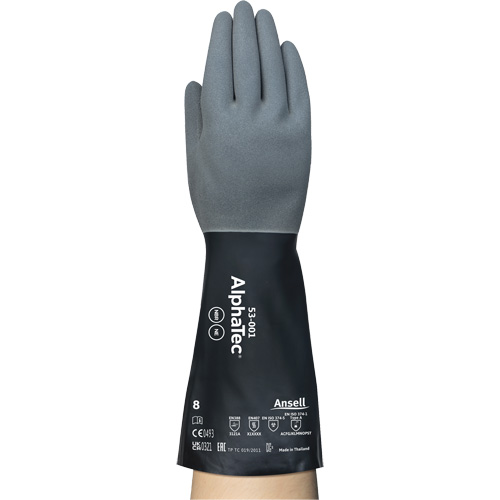 Gants r&eacute;sistants aux produits chimiques AlphaTec, Taille 7, 13" lo, N&eacute;opr&egrave;ne/Nitrile, Doublure en Nylon, 17 mils Superchem Industries