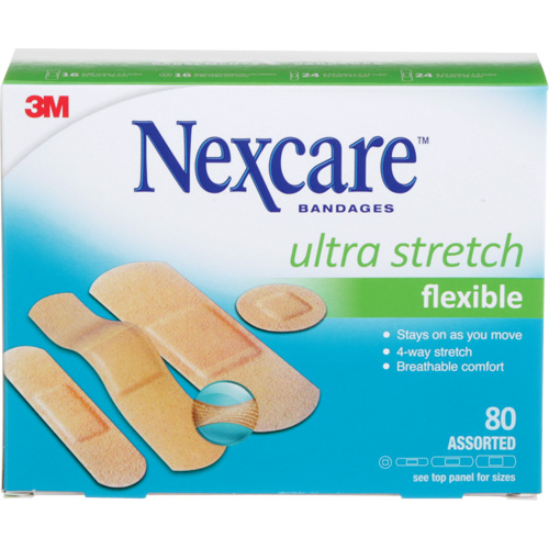 Pansements ultra-extensibles Nexcare, Assorti, Plastique, Non st&eacute;rile Superchem Industries