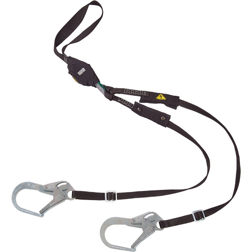 Longe utilitaire &agrave; amortisseur d'&eacute;nergie V-Series, 6', Point d'ancrage &agrave; Crochet d'armature, Crochet mousqueton aux jambes, Nylon Superchem Industries