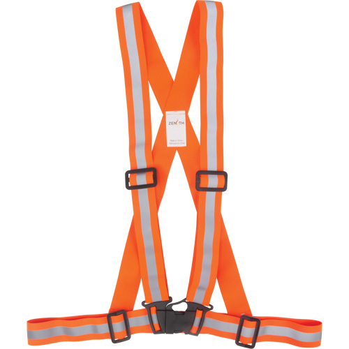 Harnais pour la circulation, Orange haute visibilit&eacute;, Couleur r&eacute;fl&eacute;chissante Argent, Moyen Superchem Industries