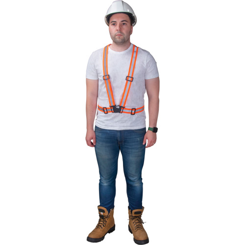 Harnais pour la circulation, Orange haute visibilit&eacute;, Couleur r&eacute;fl&eacute;chissante Argent, Moyen Superchem Industries