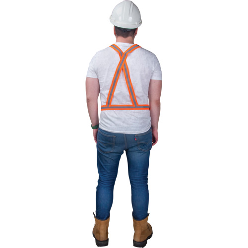Harnais pour la circulation, Orange haute visibilit&eacute;, Couleur r&eacute;fl&eacute;chissante Argent, Moyen Superchem Industries