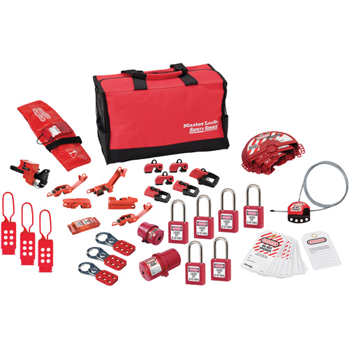 Premier Lockout Kit with Zenex Thermoplastic Locks, Electrical/Valve Kit, 34 Components Superchem Industries