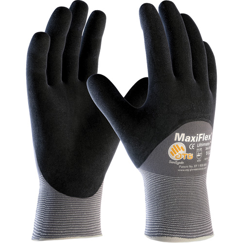 ATG MaxiFlex&reg; Ultimate Touchscreen Compatible Gloves, Large, Nitrile Coating, 15 Gauge, Nylon/Elastane Shell Superchem Industries