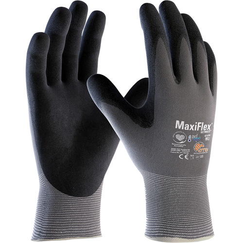 Gants compatibles avec les &eacute;crans tactiles ATG MaxiFlex Ultimate AD-APT, T-petit, R&ecirc;vetement Nitrile, Calibre 15, Enveloppe en Nylon/&eacute;lasthanne Superchem Industries