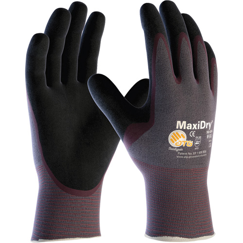 Gants sans couture ultra l&eacute;gers ATG MaxiDry, Grand, R&ecirc;vetement Nitrile, Calibre 15, Enveloppe en Nylon/&eacute;lasthanne Superchem Industries