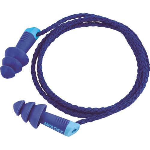 Alphas Metal Detectable Reusable Earplugs, Corded, One-Size, Bulk - Polybag, 27 NRR dB Superchem Industries