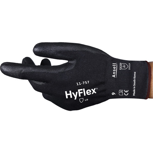 Gants r&eacute;sistant aux coupures Hyflex 11-757, 6, Calibre 18, Rev&ecirc;tement Polyur&eacute;thane, ASTM ANSI niveau A7/EN 388 niveau F Superchem Industries