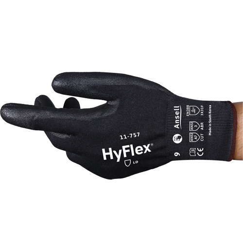 Gants r&eacute;sistant aux coupures Hyflex 11-757, 8, Calibre 18, Rev&ecirc;tement Polyur&eacute;thane, ASTM ANSI niveau A7/EN 388 niveau F Superchem Industries