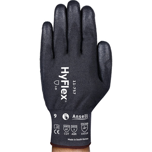 Gants r&eacute;sistant aux coupures Hyflex 11-757, 8, Calibre 18, Rev&ecirc;tement Polyur&eacute;thane, ASTM ANSI niveau A7/EN 388 niveau F Superchem Industries