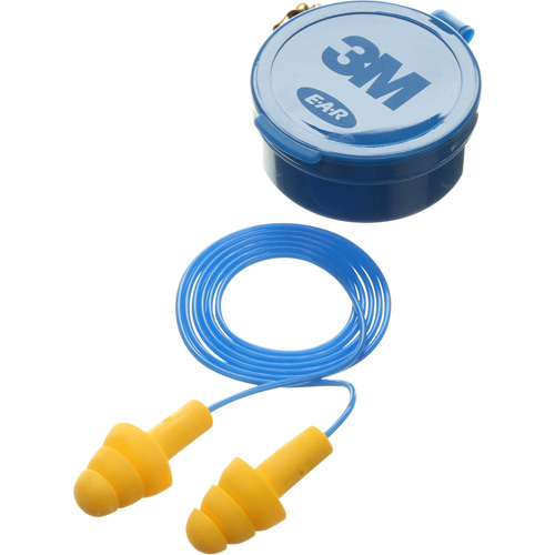 Bouchons d'oreilles pr&eacute;moul&eacute;s E-A-R Ultrafit, Avec cordon, Paire - Boîtier en plastique, 25 dB NRR, Taille unique Superchem Industries