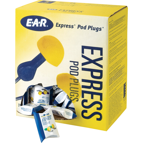 Bouchons d'oreilles rapides de style capsule E-A-R, Sans cordon, Vrac - Sachet coussin, 25 dB NRR, Taille unique Superchem Industries
