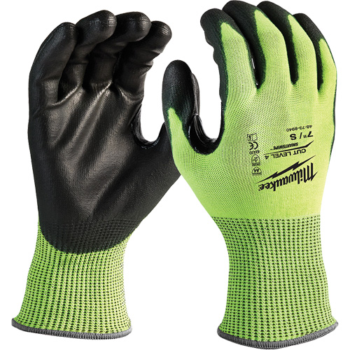 Gants haute visibilit&eacute; r&eacute;sistant aux coupures, Taille Petit, Calibre 13, Rev&ecirc;tement Nitrile/Polyur&eacute;thane, Enveloppe en Poly&eacute;thyl&egrave;ne, ANSI/ISEA 105 niveau 4 Superchem Industries