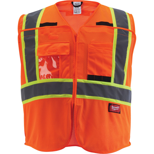 Veste de s&eacute;curit&eacute; pour signaleur, Orange haute visibilit&eacute;, Moyen/Petit Superchem Industries