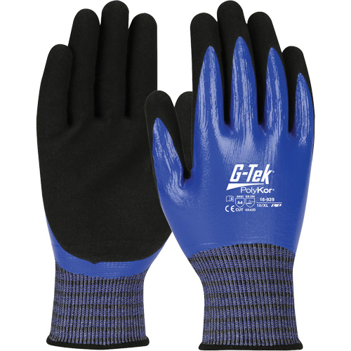 G-Tek&reg; PolyKor&reg; X7 Cut-Resistant Gloves, Size Small, 18 Gauge, Nitrile Coated, Engineered Yarn Shell, ANSI/ISEA 105 Level 4 Superchem Industries